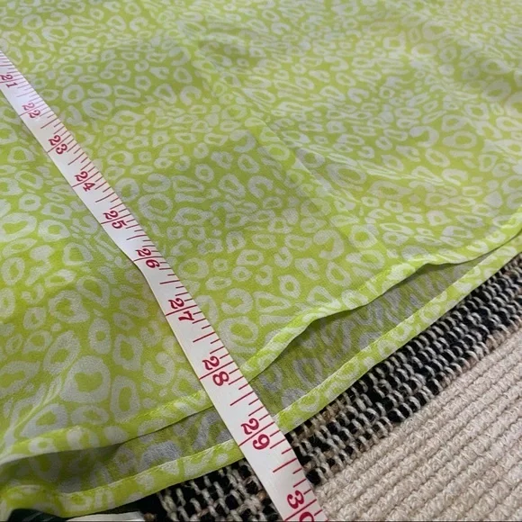 Banana Republic neon yellow animal print sheer button down shirt - Picture 11 of 14